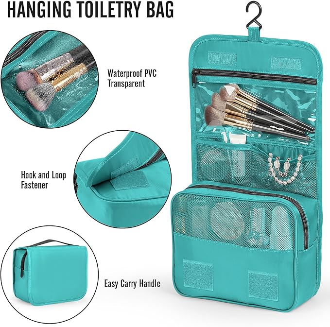 Veken 8 Set Packing Cubes for Travel Essentials, Suitcase Organizer Bags in 4 Sizes, Carry-On Luggage Accessories with Large Laundry & Hanging Toiletry Bag, Must-Have for Airplane, Road Trip & Camping