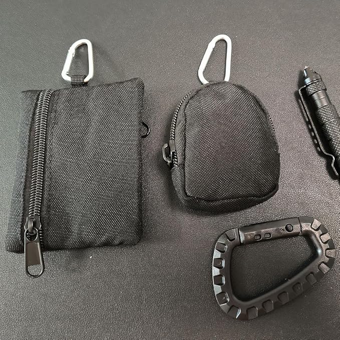 2 Pack Tactical Mini Coin Pouch Military Compact EDC Pouch Utility Backpack Accessories Bag Purse Key Small Tool Earphone Credit Card Holder Sport Waist Pack