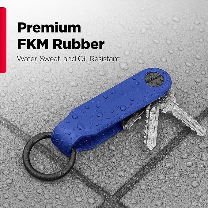 KeySmart Loop - Keychain Key Holder, FKM Silicone Compact Key Organizer for Key Chain, Clutter-Free Compact EDC Key Chains