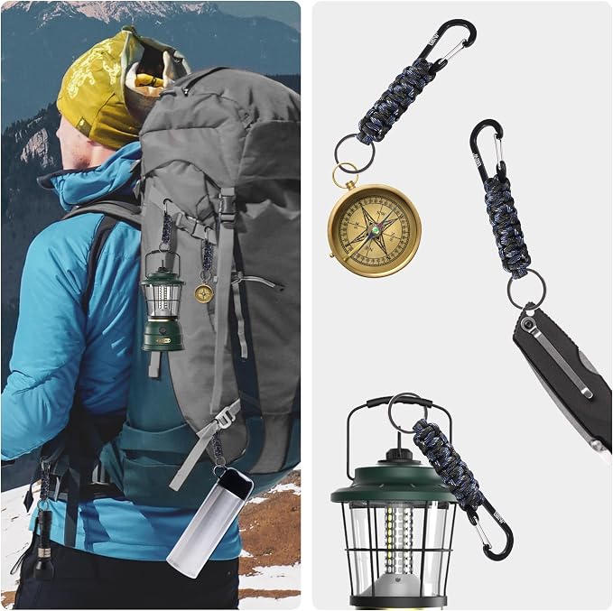 EOTW Carabiner Keychain,Paracord Keychain Small Aluminum Clip D Ring for Camping, Hiking, Fishing, Or As A Key Organizer