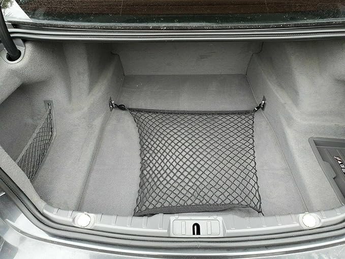 Trunk Organizer Cargo Net for BMW 7-Series 1993-2023 - Floor Style Cargo Net for Sedan - Premium Mesh Elastic Car Trunk Organizer Vehicle Carrier Storage – Compatible with BMW 7-Series