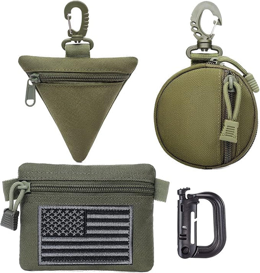 2 Packs Tactical EDC Pouches Compact Mini Military Molle Utility Pouch Accessories Organizer Bags Coin Purse Keychain Pockets Credit Card Holder for Waist Pack