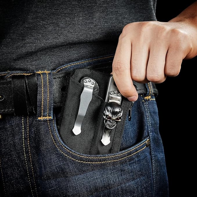 VIPERADE VE17 Small EDC Pouch, EDC Pocket Organizer with DIY Patch Area, Mini EDC Pouch with Zipper Pocket, Small Card Pocket, 2 Slots Pocket for EDC