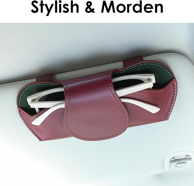 KINIVA Sunglass Clip & Holder, Magnetic Glasses Case for Car Organizer