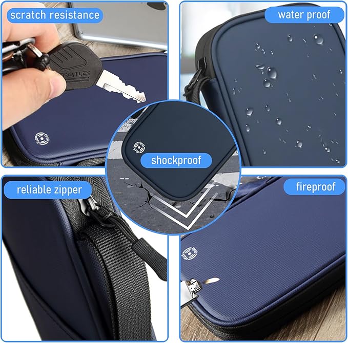Travel Wallet Passport Holder, Family Passport Holder with RFID Blocking, Portable and Foldable Unisex Travel Essentials,Waterproof Used for Money, Flight Tickets Credit Card, Men and Women (blue)