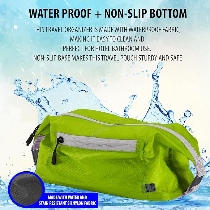 Lewis N. Clark ElectroLight Toiletry Kit, Waterproof Fabric Portable and Lightweight, Neon Lemon, One Size