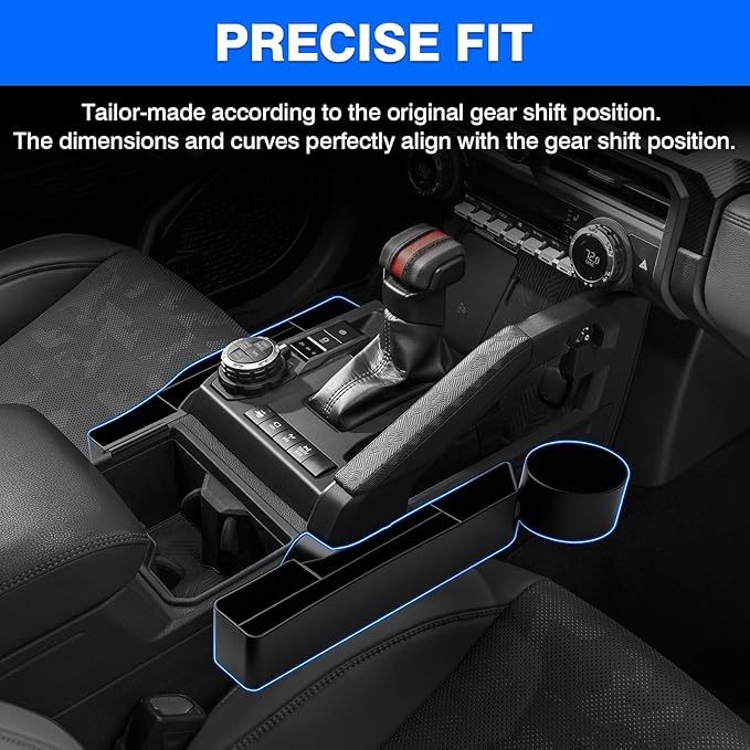 Autorder Gear Shift Organizer for Toyota Tacoma 2024-2026/4Runner 2025-2026 Accessories Center Console Organizer Removable Cup Holder Gear Shift Inser