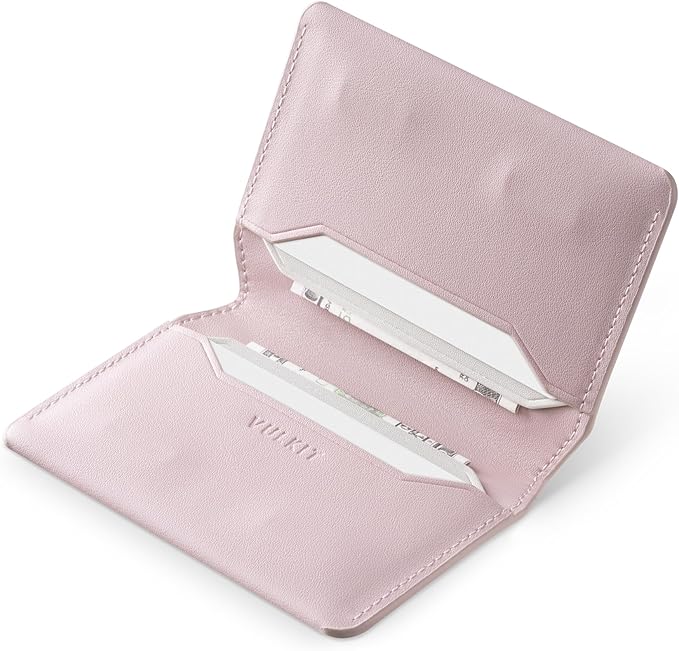VULKIT Slim Minimalist Card Holder RFID Blocking Leather Credit Card Holder Front Pocket Wallet Magnetic Closure