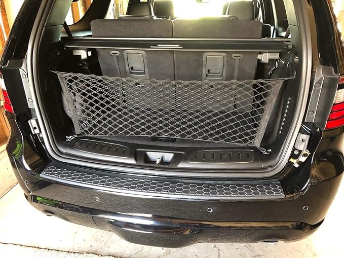 Trunk Organizer Cargo Net for Dodge Durango 2011–2025 – Envelope Style Cargo Net for SUV – Premium Mesh Elastic Car Trunk Organizer Vehicle Carrier Storage – Compatible with Durango