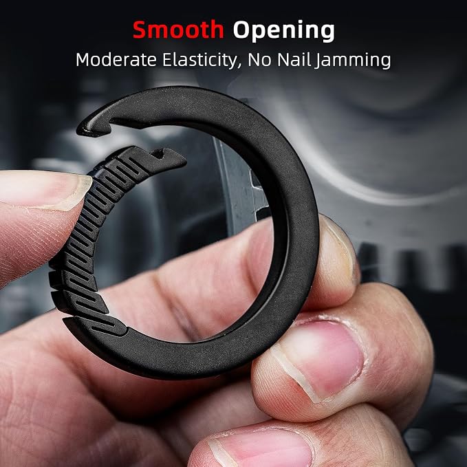 FEGVE Round Carabiner Keychain Clip, Spring Hook Key Chain Clip with 2pcs 1 Inch Key Rings for Men