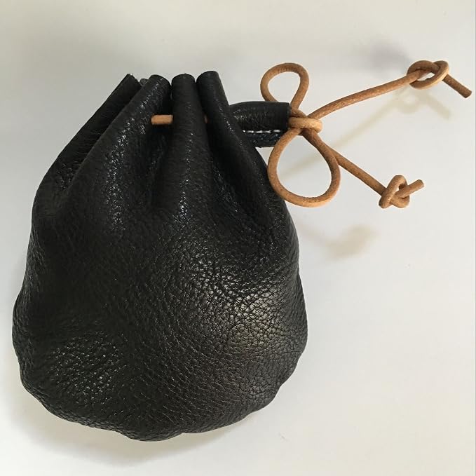 Fantastic Workmanship Genuine Leather Drawstring Coin Purse