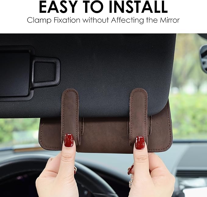 COOLYOUTH Sunglass Holder for Car Visor Car Sunglass Holder Glasses Holder with Clip Car Accessories for Women Men