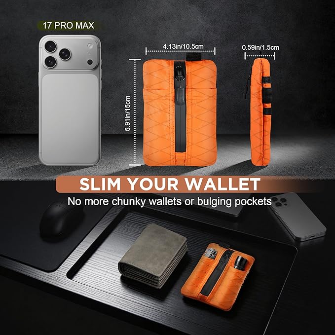 EDC Zip Pouch, RFID Blocking Small Gear Holder for Flashlight, Multitool, Pens, Cables & Everyday Carry Essentials