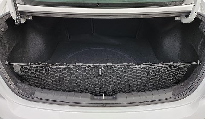 Envelope Style Elastic Trunk Mesh Cargo Net for Hyundai Elantra SE SEL Sport 2016-2026 - Premium Trunk Organizer and Storage - Luggage Net for Sedan - Best Car Organizer for Hyundai Elantra (AD)