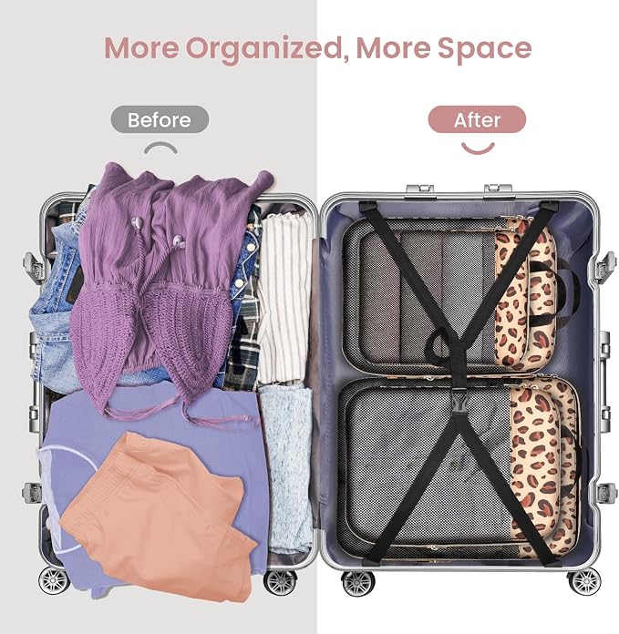 Cambond Compression Packing Cubes for Travel - Lightweight Expandable Travel Bags Luggage Organizers Travel Essentials Compression Cubes for Travel Space Saver for Carry on Suitcases Organizer