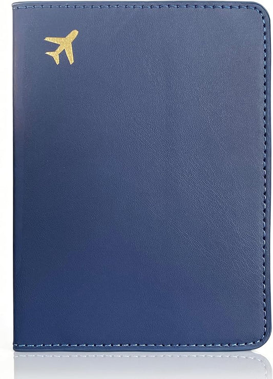 Passport Holder for Travel Essentials,RFID Blocking Passport Cover Case for Travel Accessories,Travel Wallet for Women Men (Navy Blue)