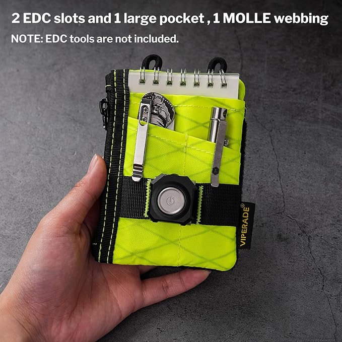 VIPERADE VE18-S Small EDC Pouch, Mini EDC Pocket Organizer for Men, EDC Pocket Organizer, 3 Slots with 2 Zipper Pockets Multitool Pouch