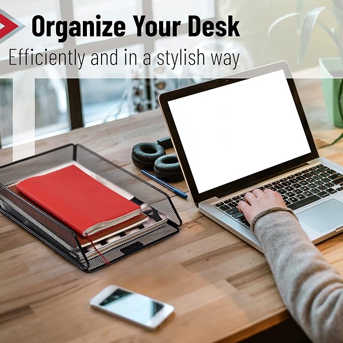 Mr. Pen- Mesh Desk Organizer, Single Tray Desktop Organizer | Letter Tray Desk Organizer, File Organizer for Desk, Paper Organizer for Desk, File Holder, Paper Tray Organizer, Letter Tray