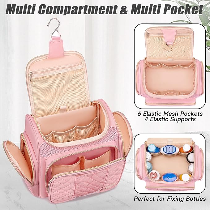 Tealari Large Toiletry Bag for Women Men,Bathroom Bag,Water Resistant Shower Bag,Makeup Bag,Portable Shower Caddy for College Dorm,Hanging Travel Toiletry Bag with Transparent Waterproof Phone Pocket