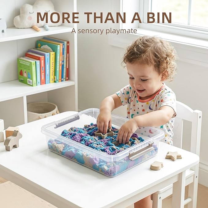 Citylife 3 PCS Plastic Storage Bins with Latching Lids Portable Project Case Clear File Box Stackable Storage Containers for Organizing A4 Paper, Photo, Document, Scrapbook