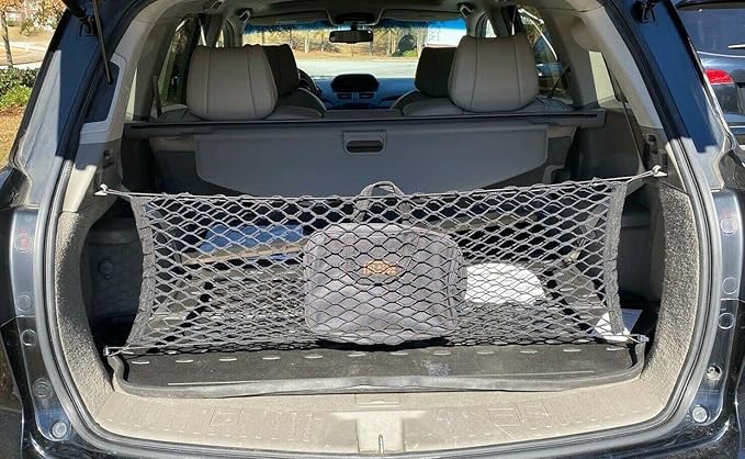 Rear Trunk Organizer Cargo Net for Acura MDX 2007–2013 – Envelope Style Cargo Net for SUV – Premium Mesh Elastic Car Trunk Organizer Vehicle Carrier Storage–Compatible with Acura MDX