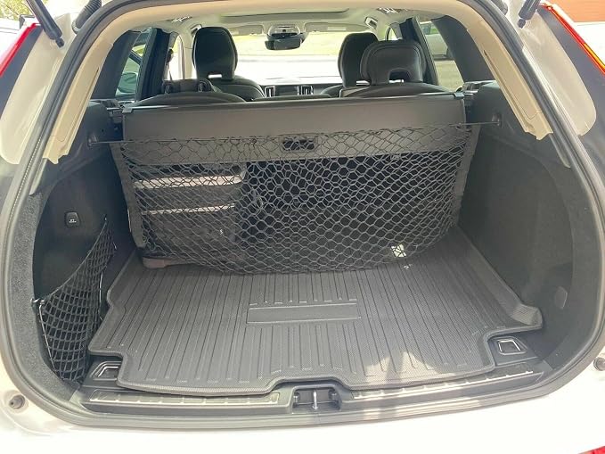 Trunk Organizer Cargo Net for Volvo XC60 2018-2026 – Envelope Style Cargo Net for SUV – Premium Mesh Elastic Car Trunk Organizer Vehicle Carrier Storage – Compatible with XC60
