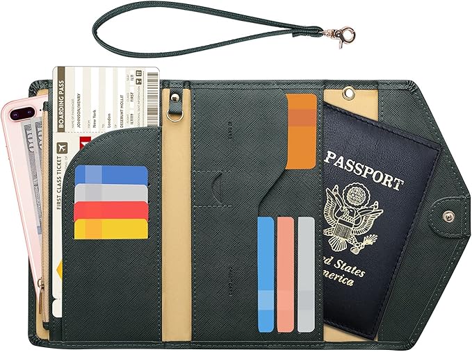 ZOPPEN Passport Holder Women Travel Wallet (Ver.5) for Women Rfid Blocking Passport Cover Case Document Organizer Wrist Strap