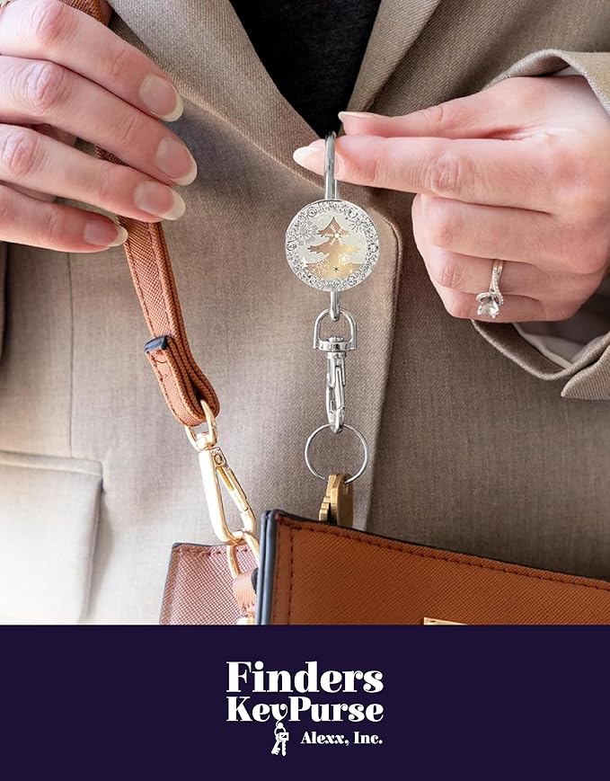 Women’s Bag Charm Key Finder, Car Keychain Hook, Cute Purse Organizer & Tote Bag Accessories, Gifts for Mom - Bling