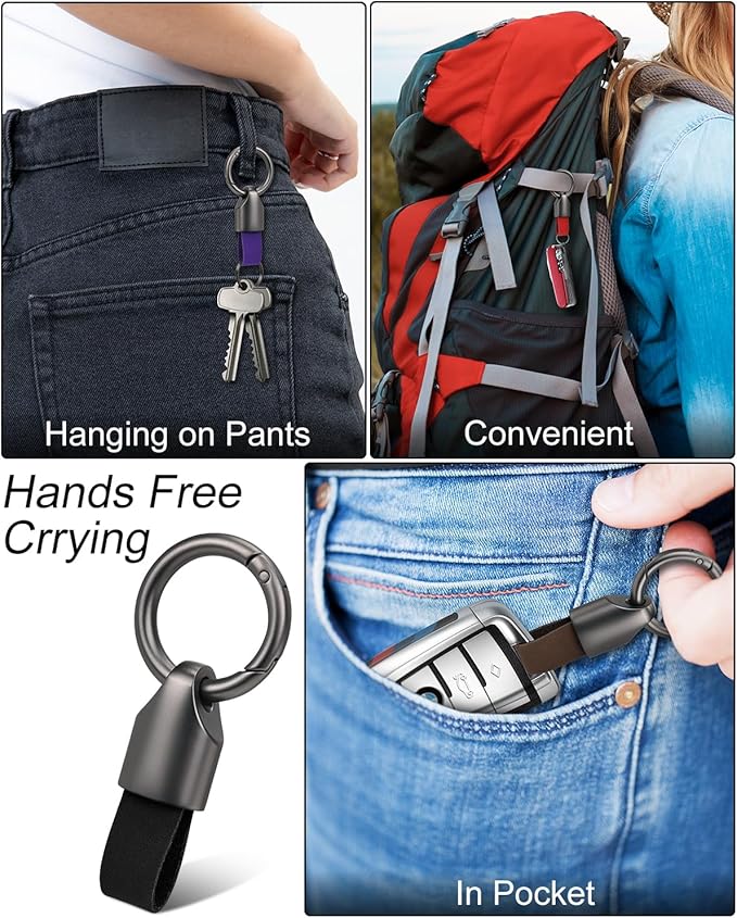 Car Key Chain Ring Clip, Small Key Fob Accessory with Keyrings Zinc Alloy Buckle