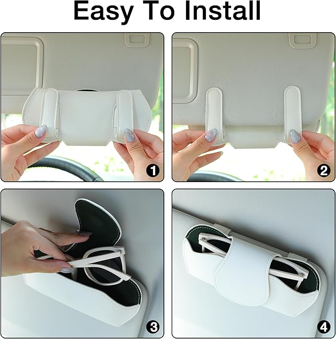KINIVA Sunglass Clip & Holder, Magnetic Glasses Case for Car Organizer