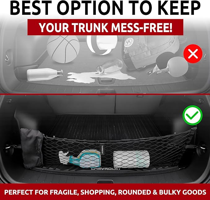 TN TrunkNets Inc Envelope Style Elastic Trunk Mesh Cargo Net Compatible with Chevrolet Blazer 2019-2026 - Premium Trunk Organizer and Storage - Luggage Net for Crossover