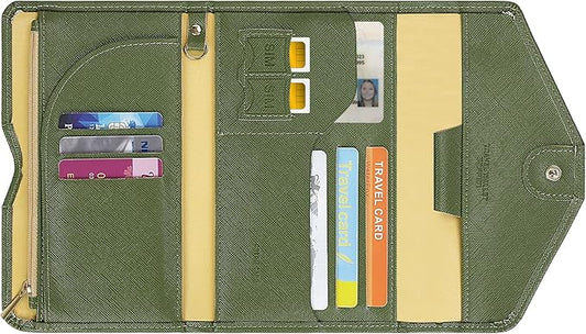 ZOPPEN Mulit-purpose Rfid Blocking Passport Holder Travel Wallet (Ver.4) Passport and Vaccine Card Holder ComboTri-fold Document Organizer Travel Essentials