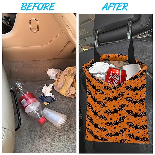 Car Trash Can Waterproof Garbage Bag Hanging for Car Back Seat