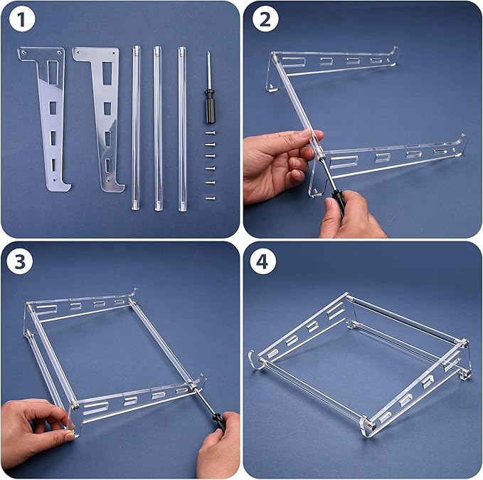 Acrylic Laptop Stand for Desk, Clear Ventilated Computer Stand Holder for Desk, Ergonomic Acrylic Sturdy Laptop Riser Compatible with MacBook Air Pro Dell Lenovo Thinkpad ASUS 9-16 Inch