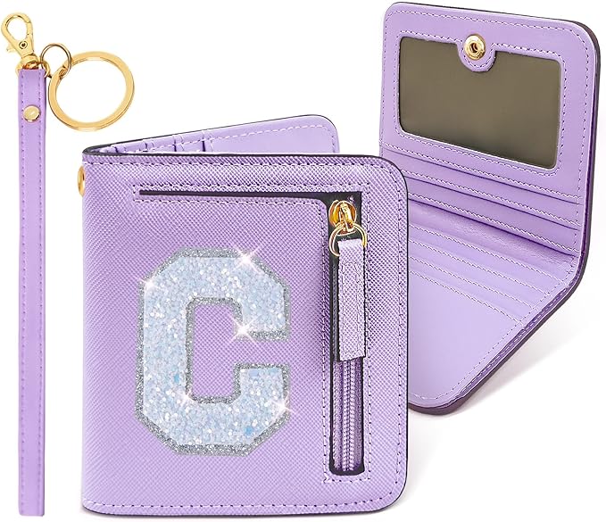 COSHAYSOO Graduation Class of 2024 Gifts for Her Trendy Purple Wallet Graduates Travel Essentials Purse Personalized Best Friend Sister Birthday Christmas Thanksgiving Gifts Initial Letter G