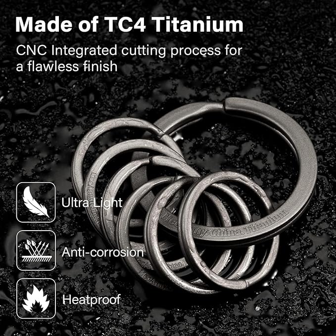 MecArmy Titanium 3pcs/4pcs/7pcs/18pcs Key Rings Keychain Large Small Split Rings