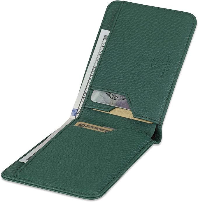 Vaultskin MANHATTAN Slim RFID Blocking Bifold Leather Wallet for Men - Men’s Leather Wallet, Front Pocket Minimalist Card Holder, Holds 9 Cards and Cash, Premium Italian Leather