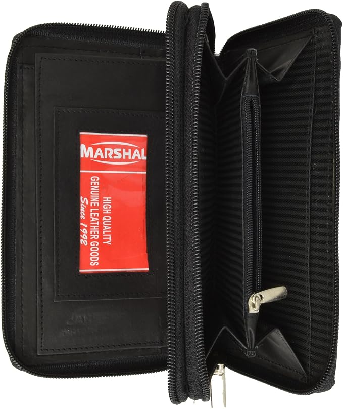 Marshal Genuine Leather Ladies Standard Wallet #4575CF Black