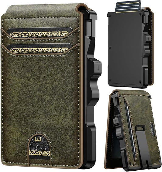 furid Smart Wallet For Men Slim: Rfid Minimalist Pop Up Wallets with Money Clip Metal Credit Card Holder - Gifts for Husband Father at Birthday Anniversary