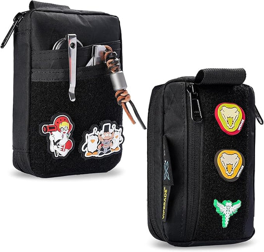 VIPERADE VE26 EDC Pouch Organizer with 11 Compartments, Small Tool Pouch with DIY Patches Area, EDC Pocket Organizer for Mutitools
