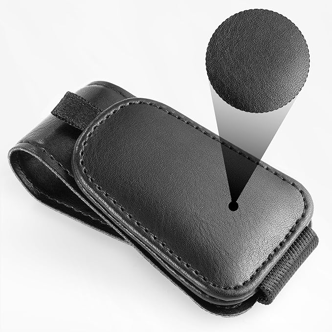 SINGARO 2 Pack Sunglass Holder for Car Visor Sunglasses Holder Clip, Universal Non-Slip Magnetic Leather Glasses Eyeglasses Hanger Mounter, Truck Interior Car Visor Accessories for Woman Man, Black
