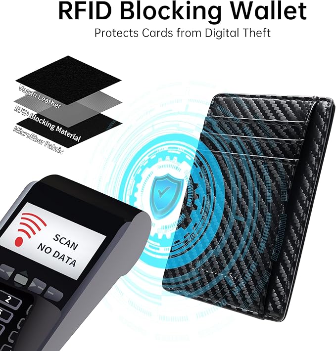 Chelmon Slim Wallet for Men, Minimalist Front Pocket RFID Blocking Credit Card Holder
