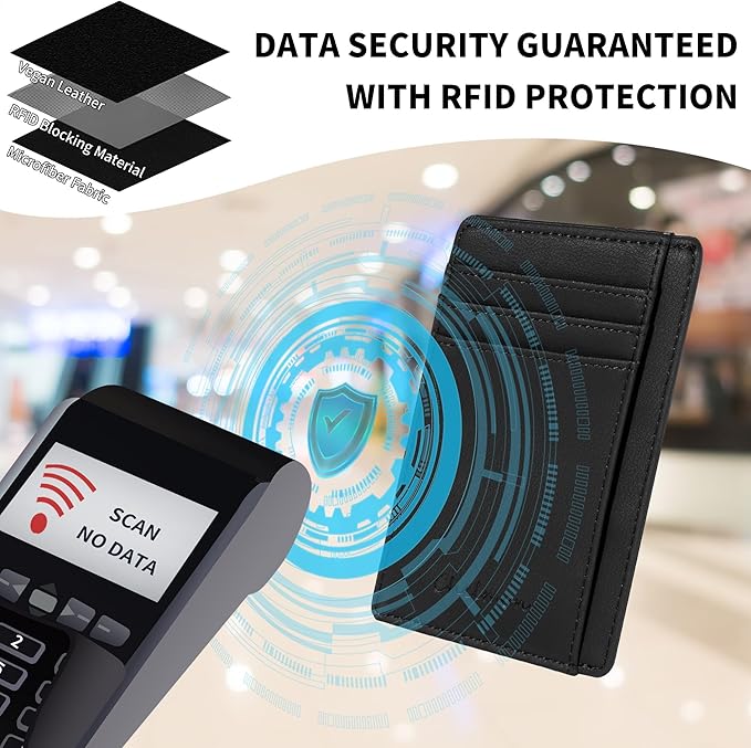 Chelmon Slim Wallet for Men, Minimalist Front Pocket RFID Blocking Credit Card Holder