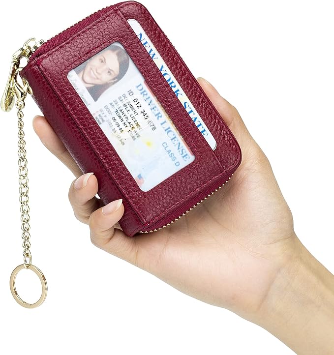 imeetu Rfid Credit Card Holder,Genuine Leather Businese Card Case,Rfid Blocking Wallet for Women & Men