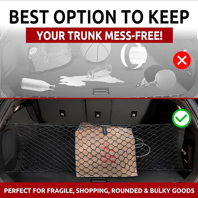 Envelope Style Automotive Elastic Trunk Mesh Cargo Net for Lexus RX RX350 2023-2026 - Premium Trunk Organizer and Storage - Luggage Net for Crossover- Best Car Organizer for Lexus RX