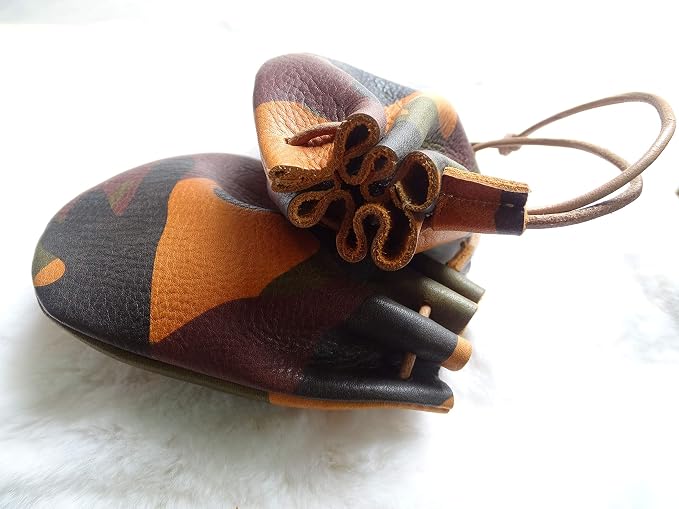 Fantastic Workmanship Genuine Leather Drawstring Coin Purse