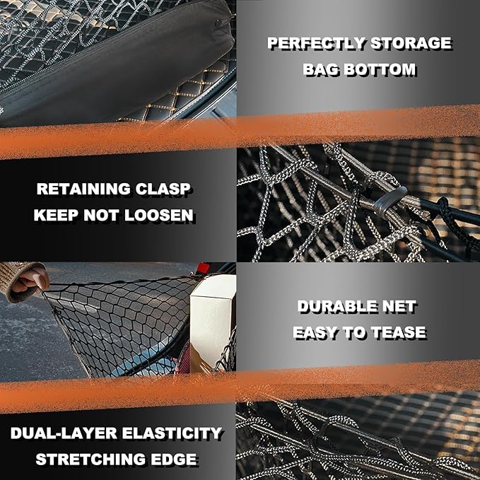 Envelope Style Cargo Net Truck Bed Storage Compatible with Chevrole Pickup Chevy Silverado Colorado WT LS LT LTZ & GMC Sierra New 2026 2025 2024 2023 2022 2013 Trunk Car Rear Tailgate Touring Netting