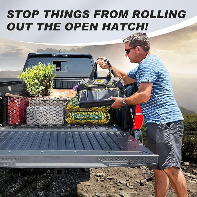 Karltys Truck Bed Cargo Net for Ford Maverick 2022-2024 2025 2026, Envelope Style Cargo Net for Pickup Truck Bed Ford Maverick 2025 Accessories, Elastic Nylon Mesh Storage Netting Organizer