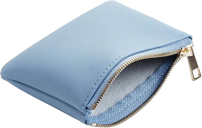 Chelmon Vegan Leather Coin Purse Pouch Change Purse With Zipper For Men Women