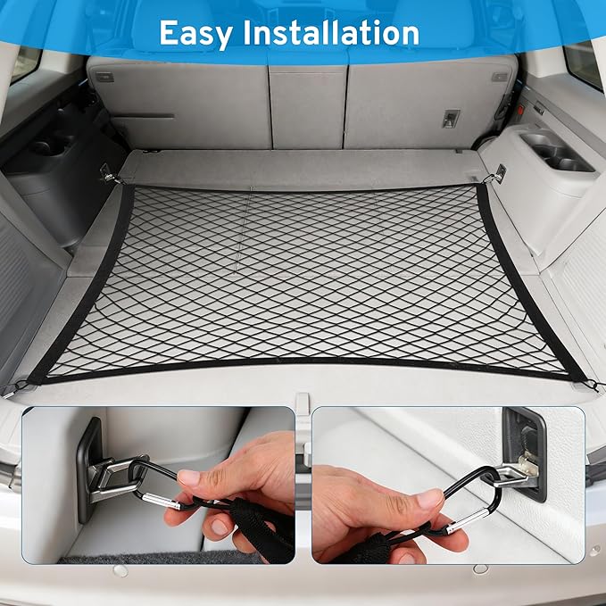 Cargo Net for SUV Rear Trunk Bed Compatible with Mercedes Benz GLC 300 GLA GLB 250 GLE GLS 350 450 2000-2025 2026 Accessories Elastic Netting Cover Net Stretchable Mesh Organizer